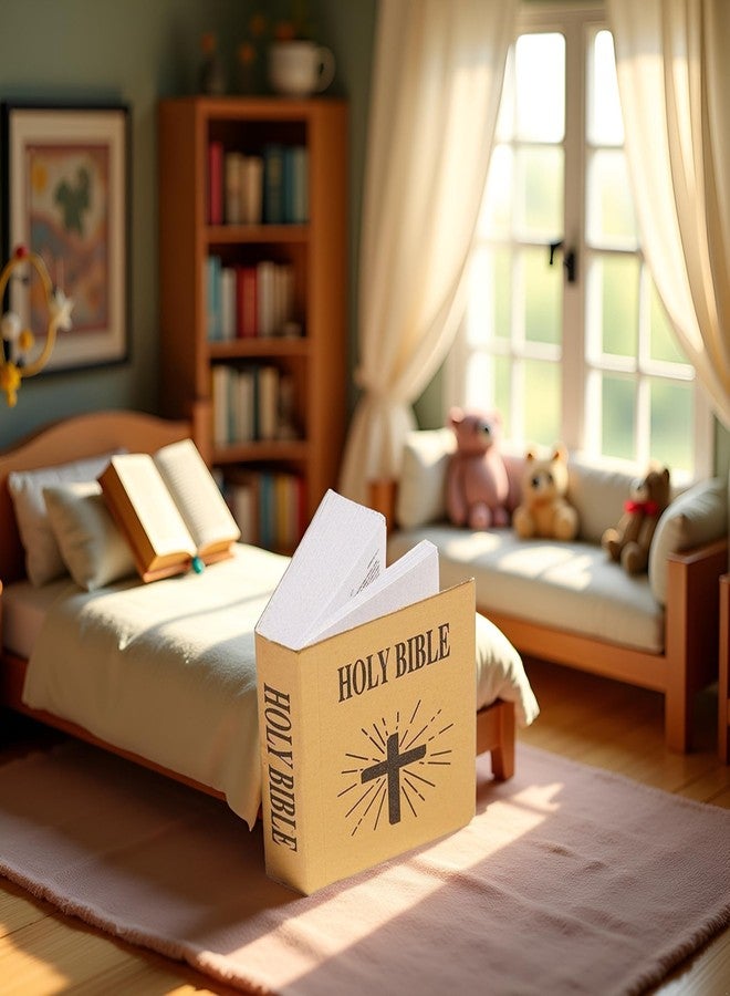 كتاب جيب صغير من الكتاب المقدس، بمقياس 1/12، مناسب لبيت الدمى، رف كتب مصغر، ملحقات مكتبة غرفة النوم، أثاث بيت الدمى، دمى وملحقاتها، ديكورات - Image 4